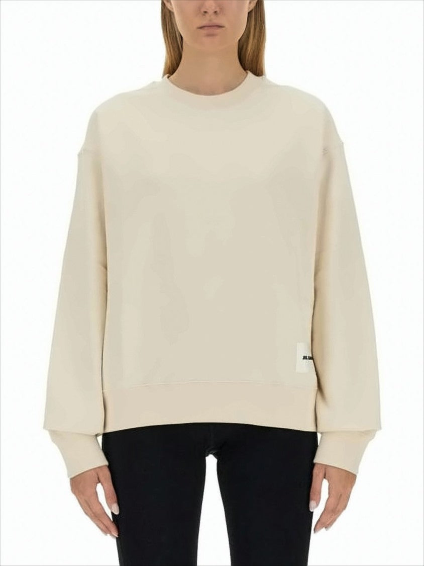 Jil Sander Relaxed Fit Crewneck Sweatshirt With Ribbed Cuffs
