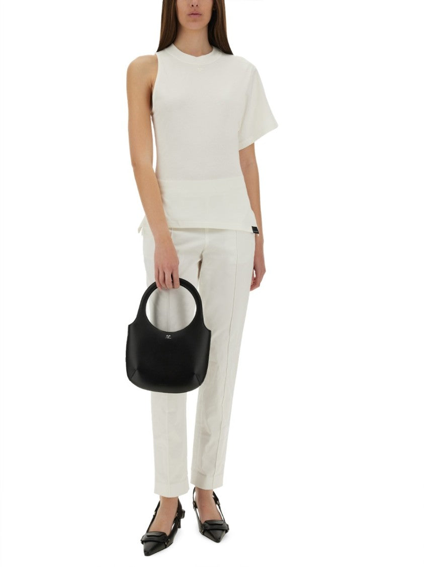 Courrèges One-Shoulder T-Shirt In Soft Cotton