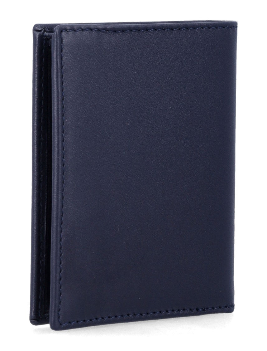 Comme Des Garçons Bi-Fold Wallet With Gold Logo Print