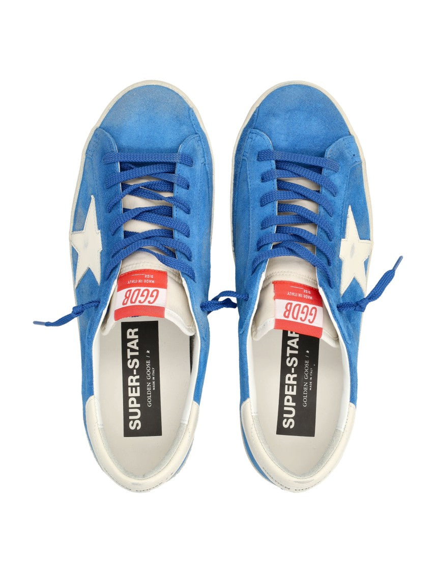Golden Goose Blue Suede Sneakers With Distinctive Leather Star