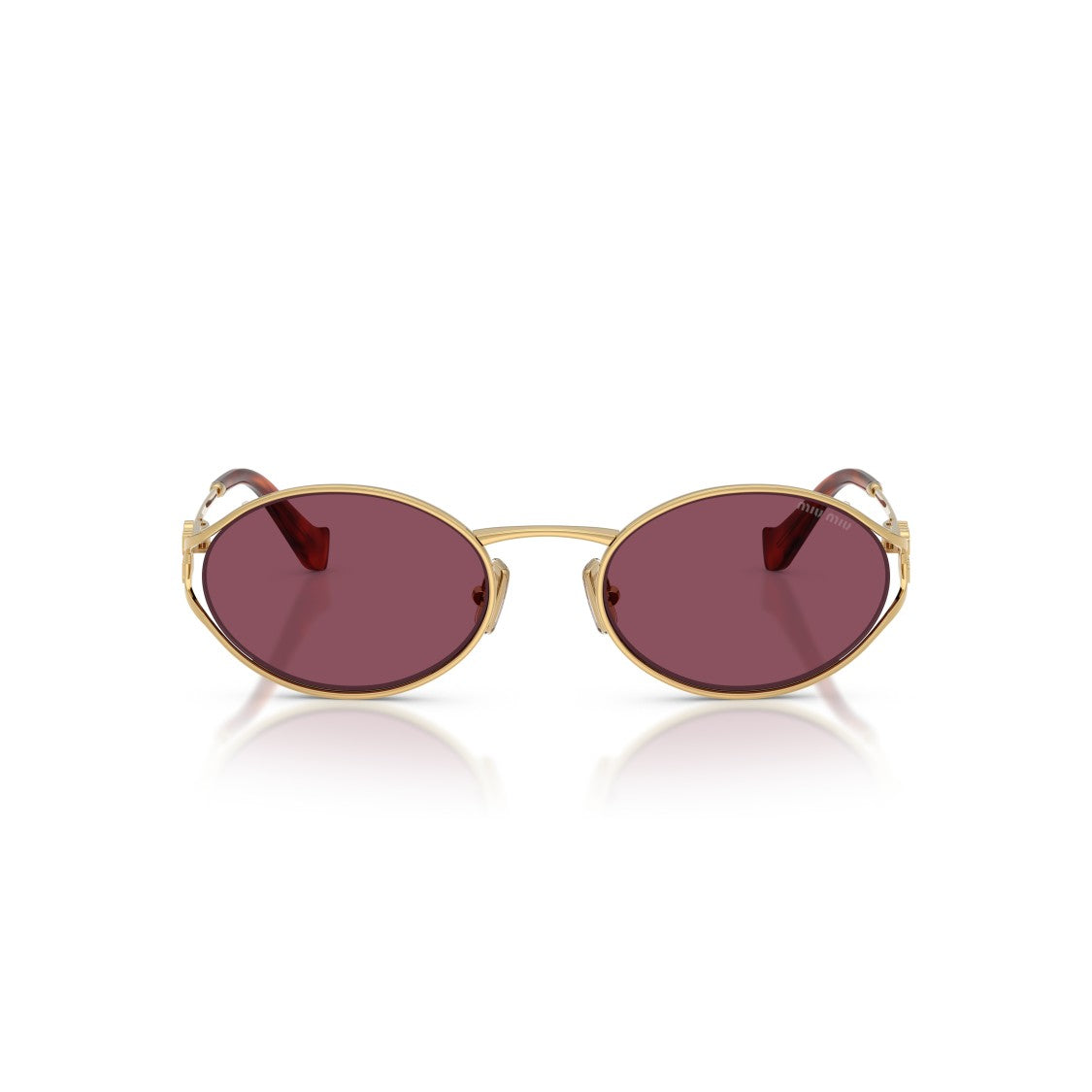 Miu Miu 0Mu 52Ys Burgundy Lens Oval Sunglasses