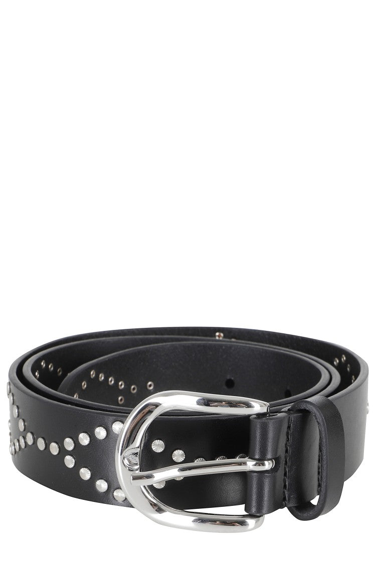 Isabel Marant Black Liliana Gb Studded Leather Belt