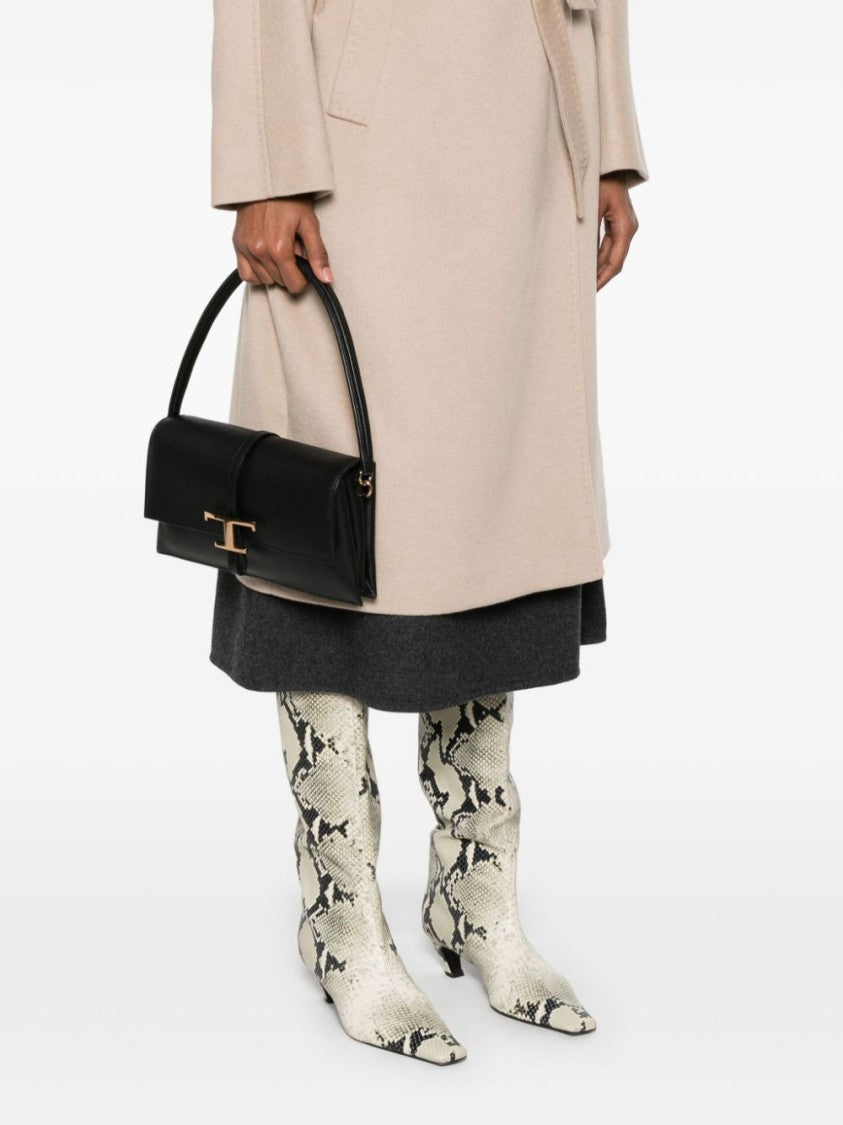 Tod's Structured Leather Handbag With Gold-Tone Logo Clasp