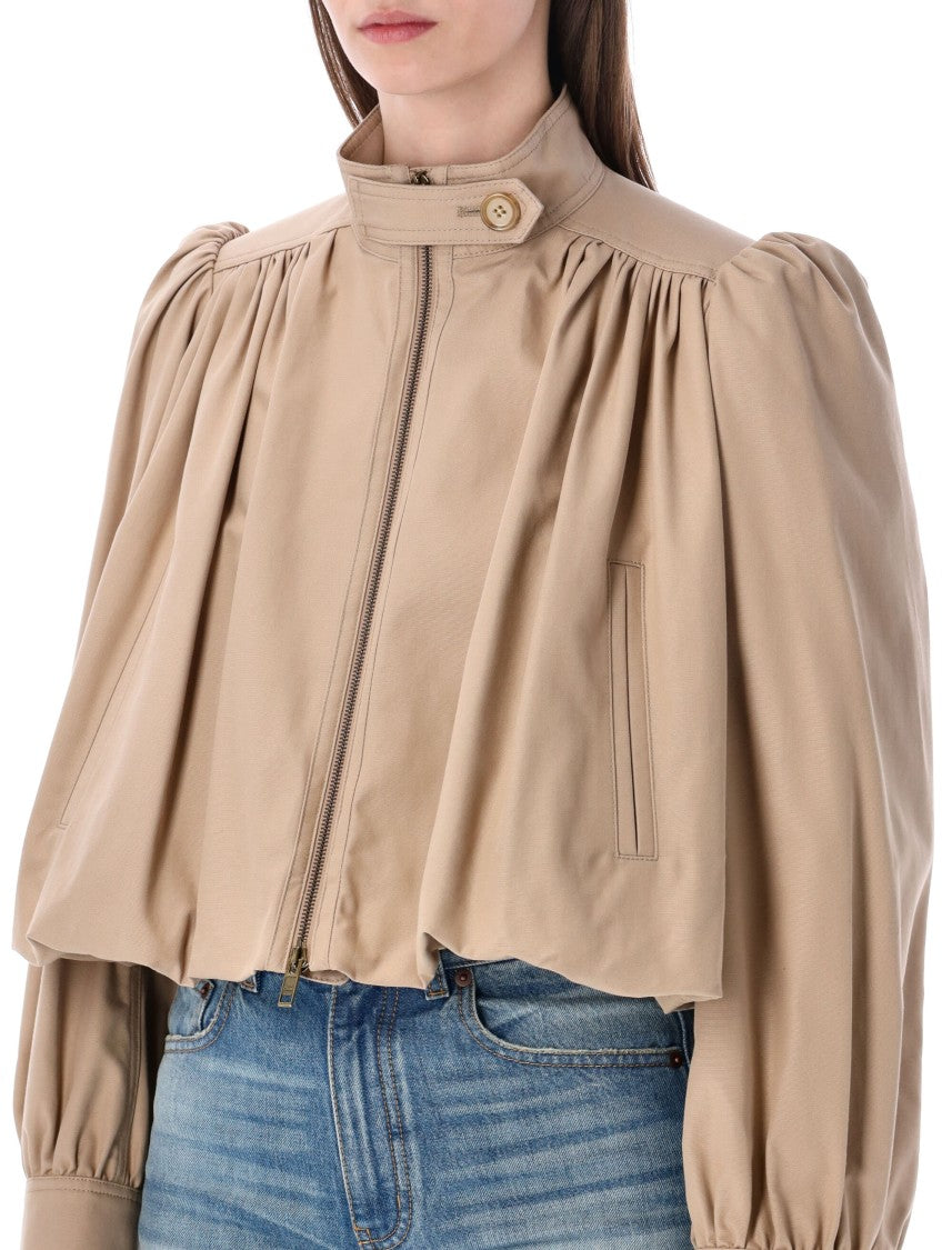 Chloé Gathered Cotton Boule Jacket