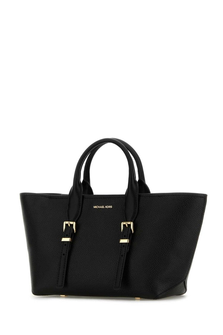 Michael Michael Kors Black Leather Moore Shopping Bag