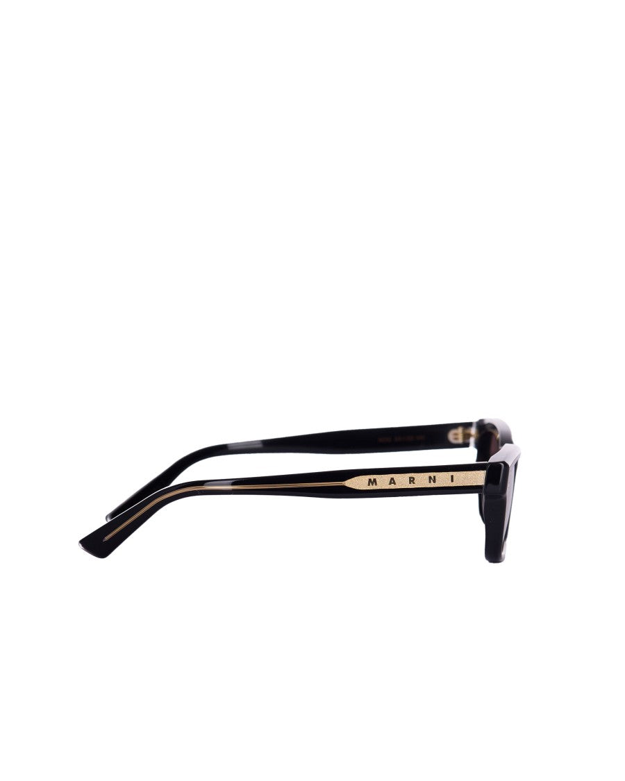 Marni Rectangular Sunglasses In Glossy Black Acetate