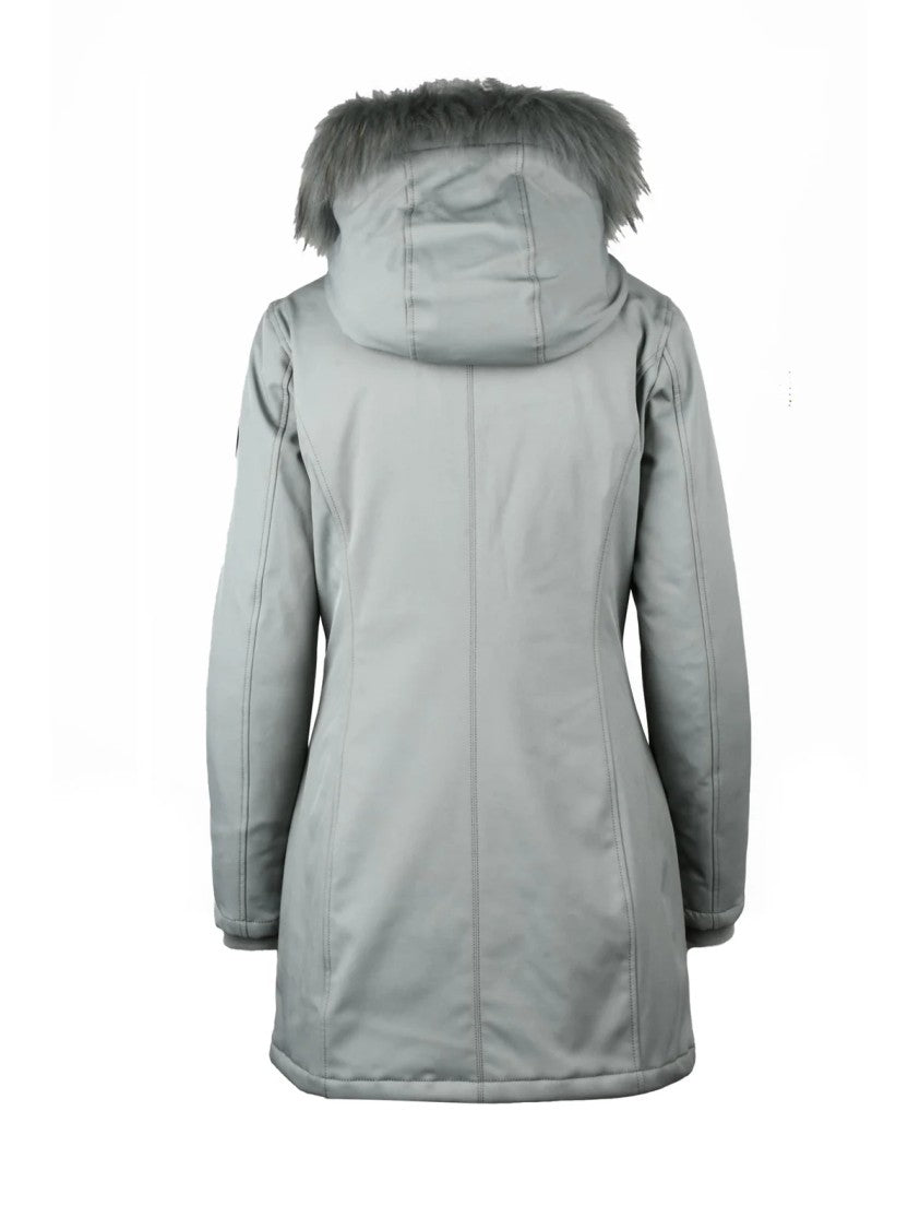 Bomboogie Sage Green Fitted Polyester-Blend Parka
