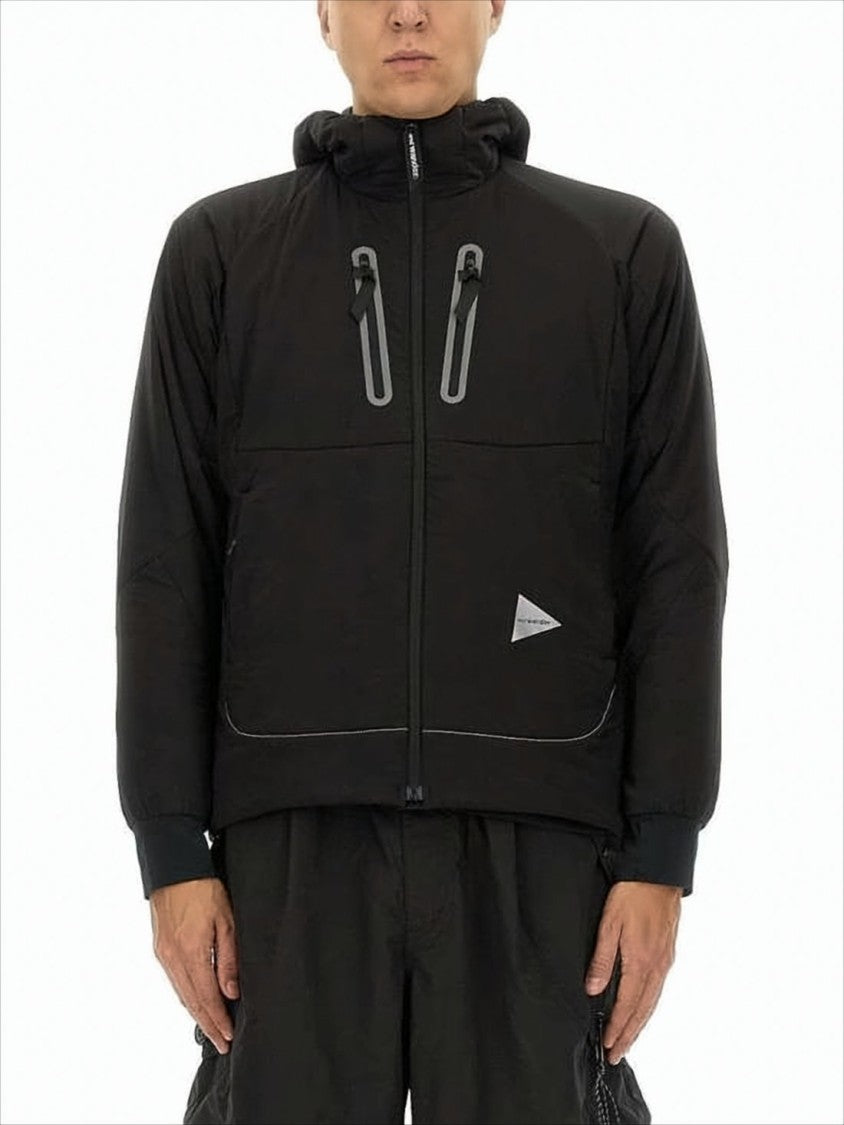 And Wander Minimalist Black Nylon Jacket With Reflective Piping