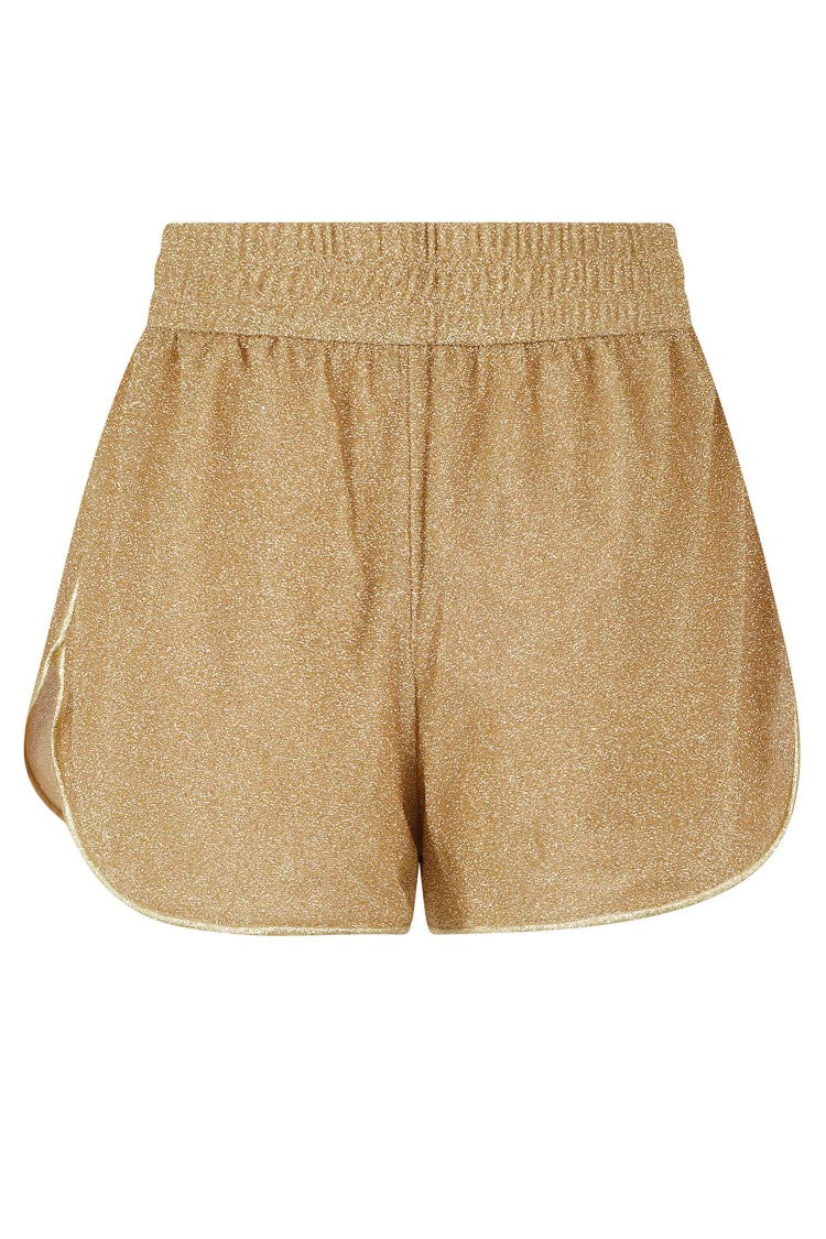 Oséree Gold Lumiere Shimmering Lurex Mini Boxer Shorts