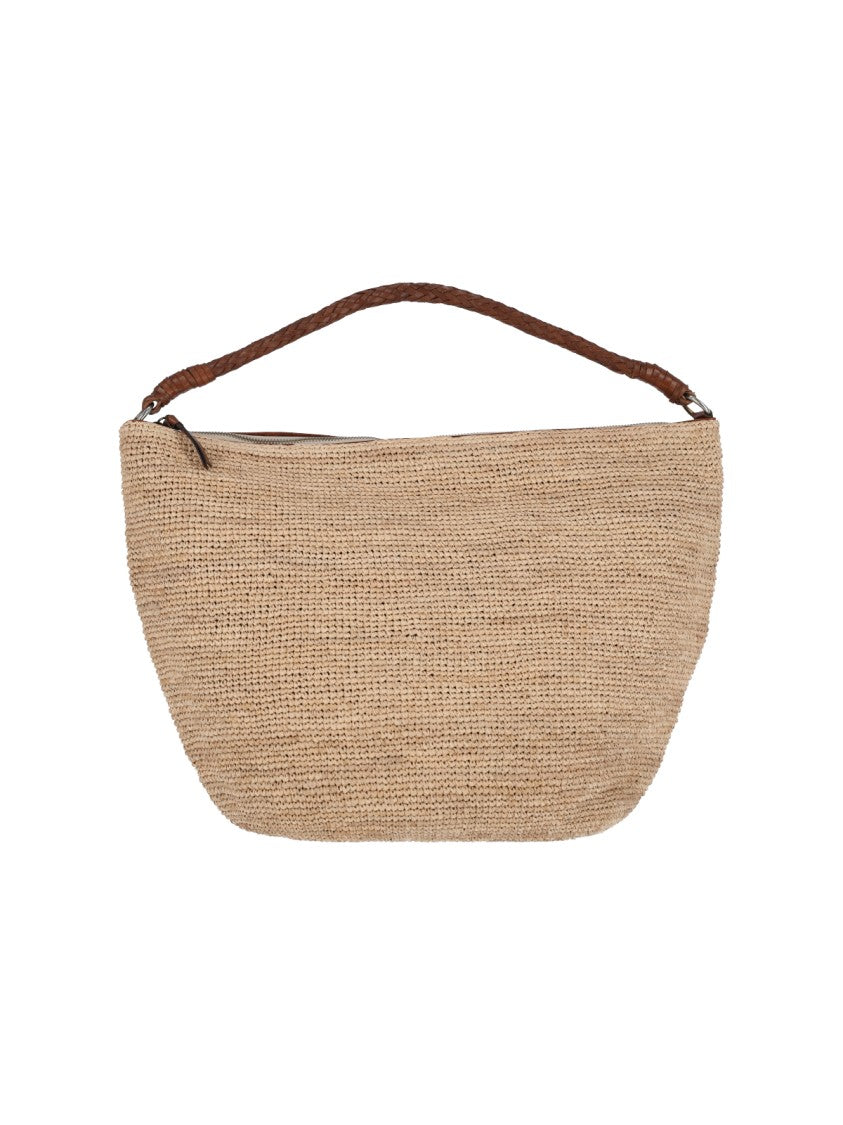 Ibeliv Beige Utopia Woven Raffia Shoulder Bag