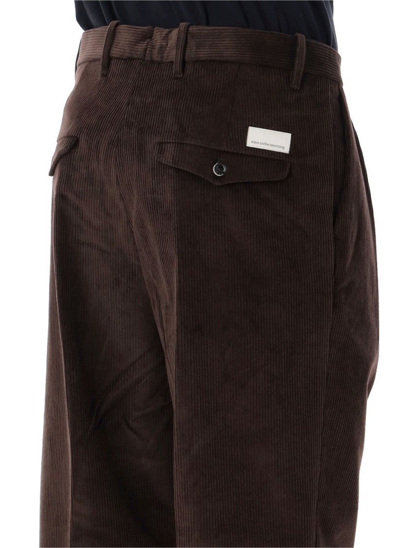 Nine In The Morning Kai Brown Corduroy Tapered Casual Pants