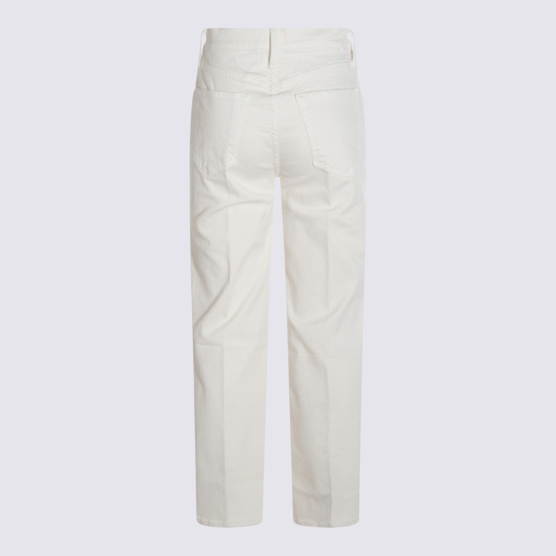 Mother High-Waisted White Cotton Jeans With Functional Pockets