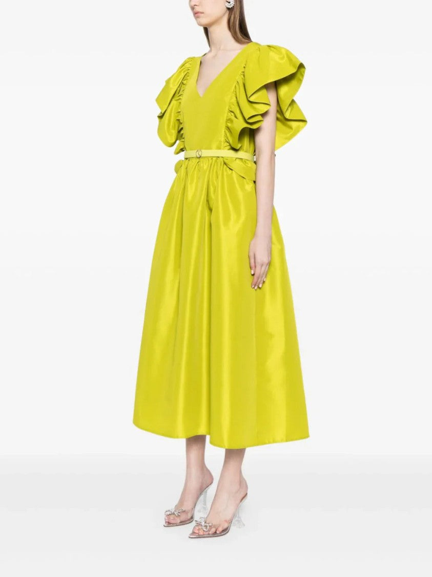 Saiid Kobeisy Taffeta Dress With Gathered Sleeves
