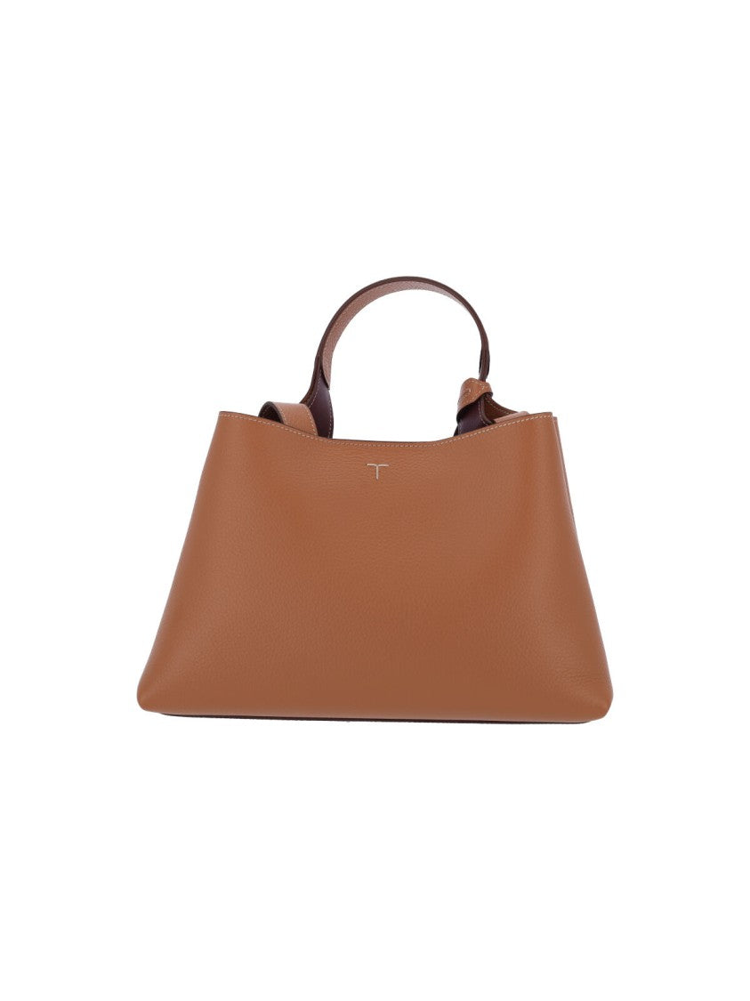 Tod's Small Handbag In Brown Hammered Calfskin