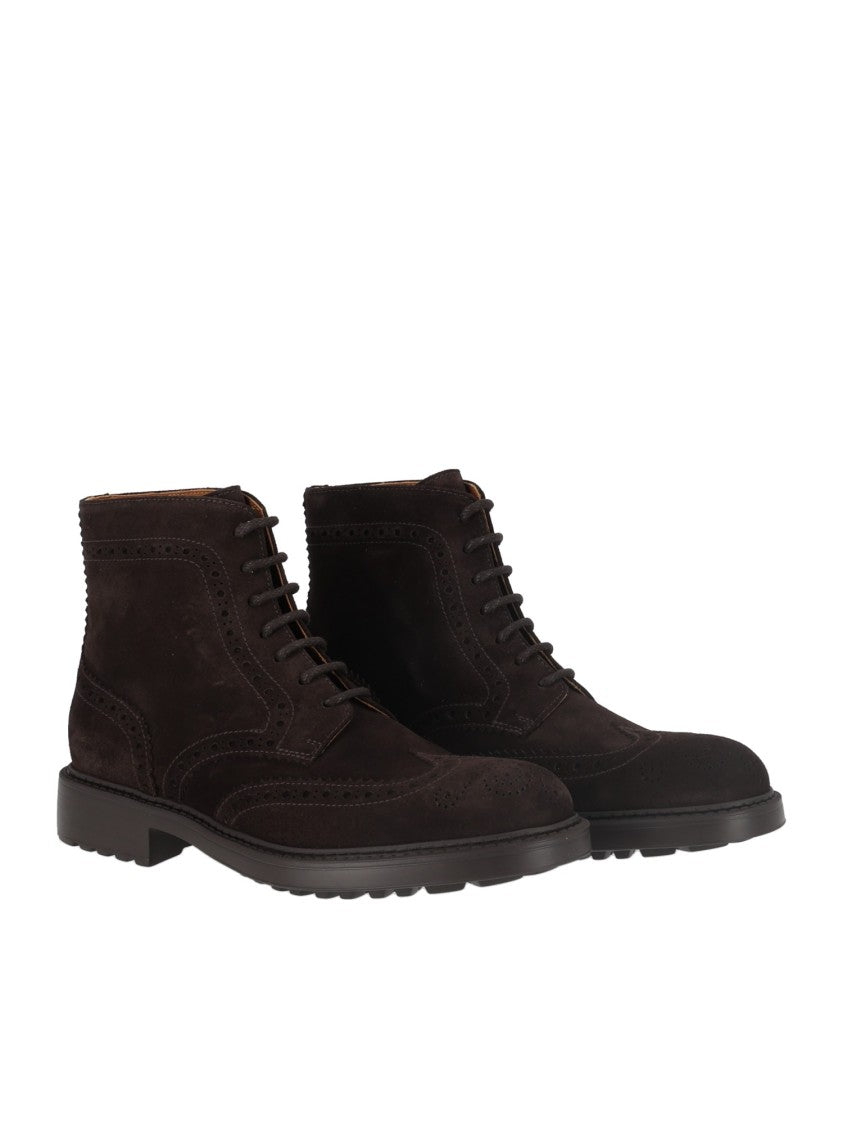 Doucal's Terre Brown Mink Suede Brogue Boots