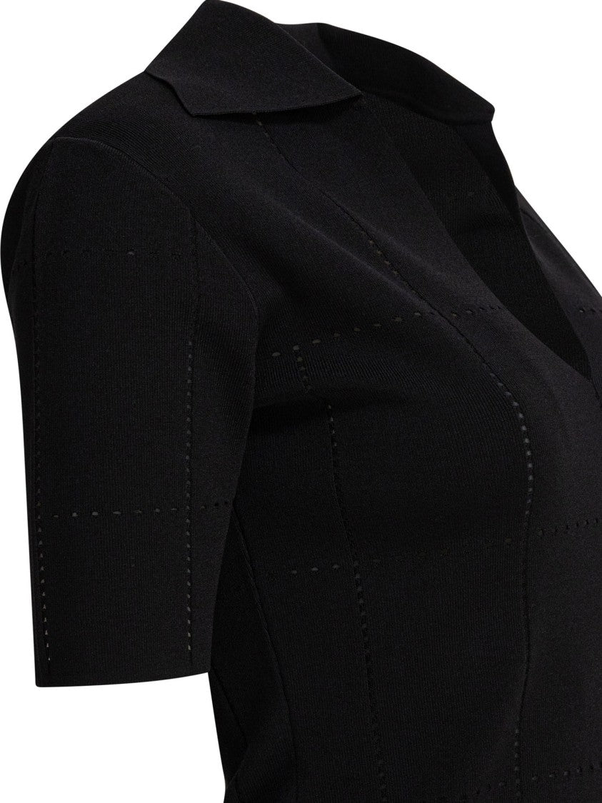 Max Mara V-Neck Black Mini Dress