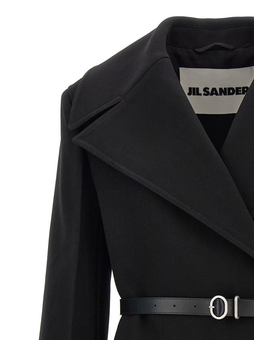 Jil Sander Structured Wool Double-Breasted Coat