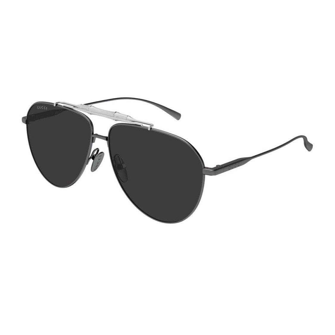 Gucci Ruthenium Gucci Sign Aviator Metal Sunglasses