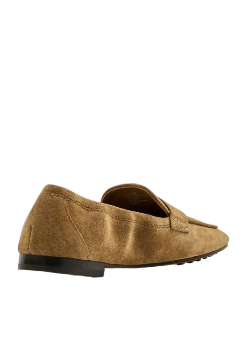 Tory Burch Pointed Toe Brown Loafers With Minimalist Design