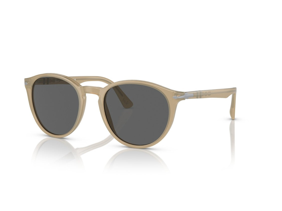 Persol 0Po3152s Rounded Translucent Beige Acetate Sunglasses