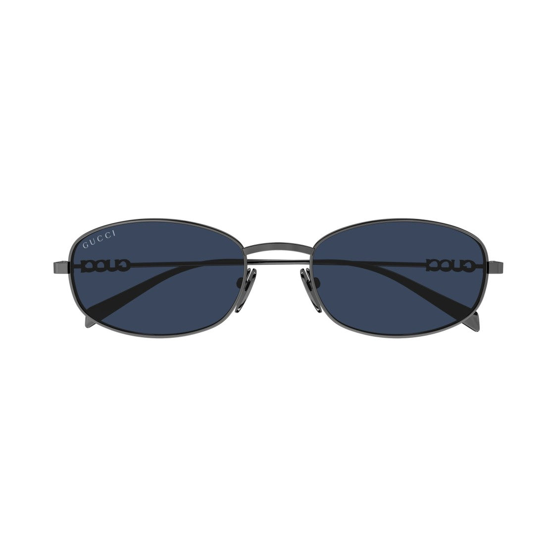 Gucci Rectangular Metal Frame Sunglasses With Chain-Link Detail