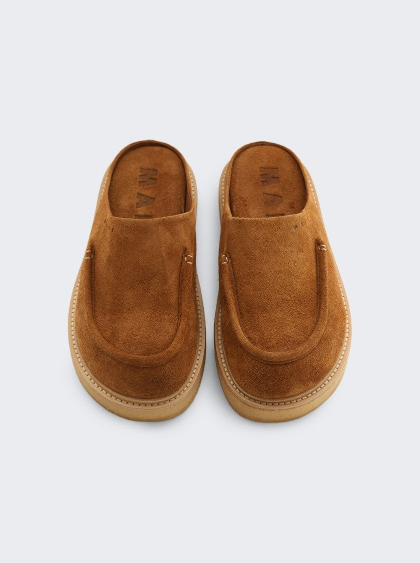 Marni Suede Sabot Brown