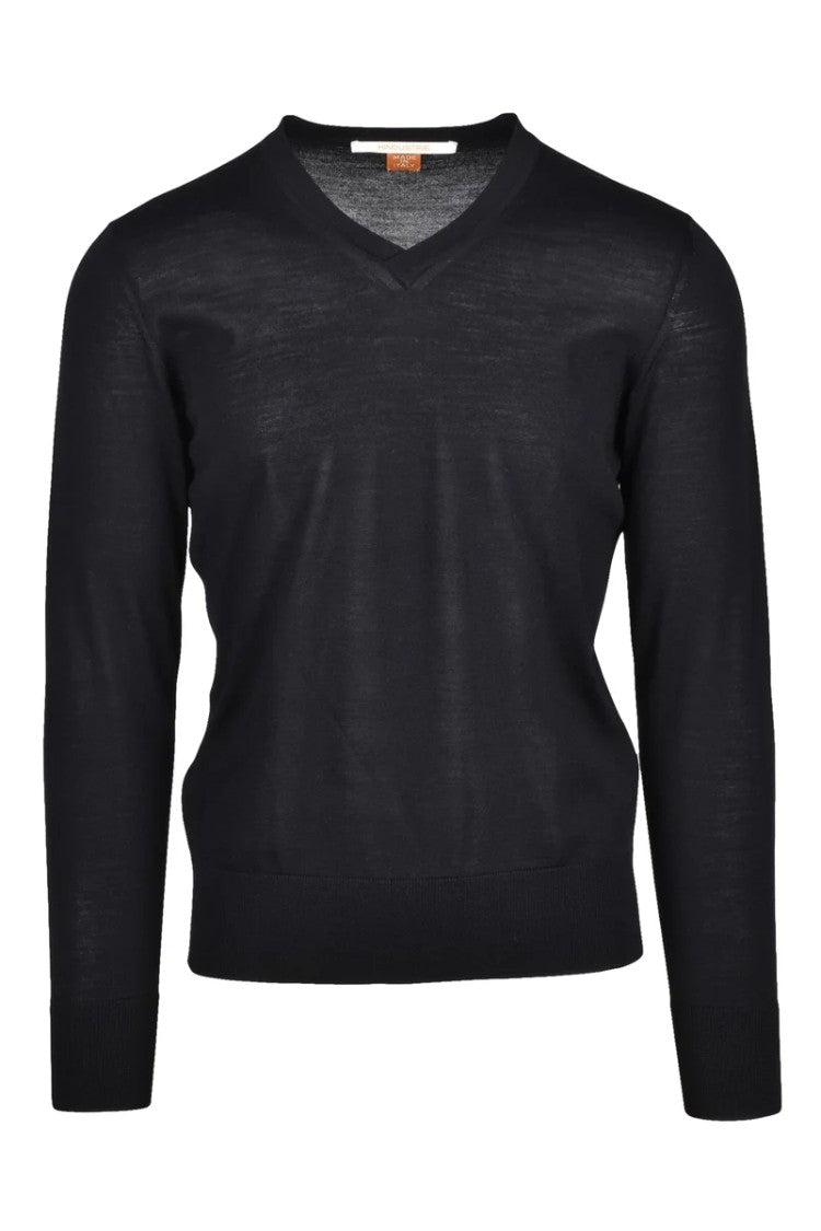 Hindustrie Black Merino Wool Sweater