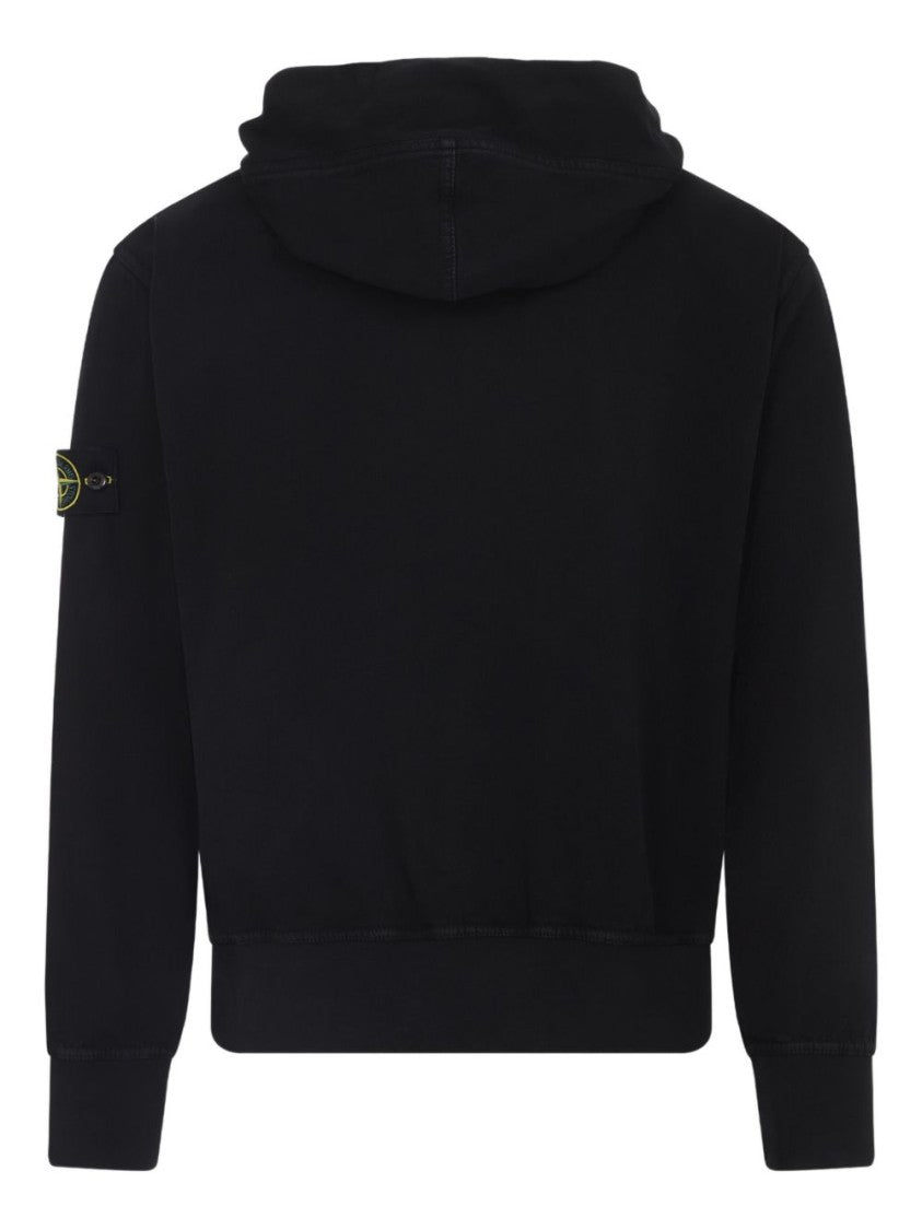 Stone Island Organic Cotton Zip-Up Hoodie With Logo Badge