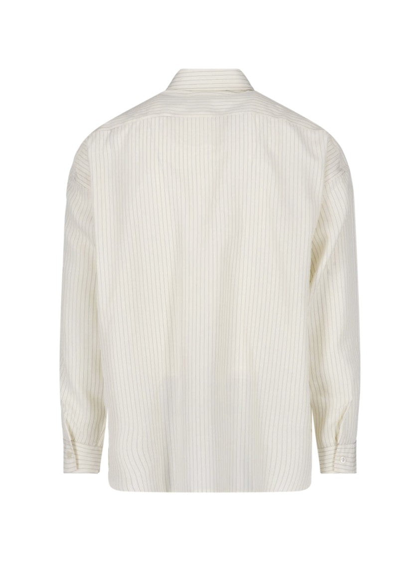 Sunflower Cream Striped Bowling Tencel Shirt