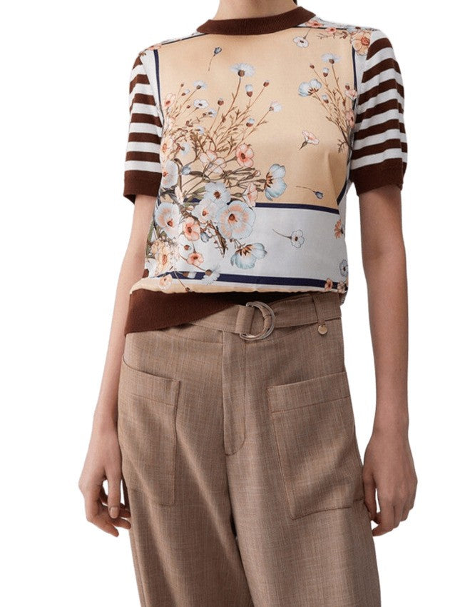 Liu Jo Striped Short-Sleeved Knit Top
