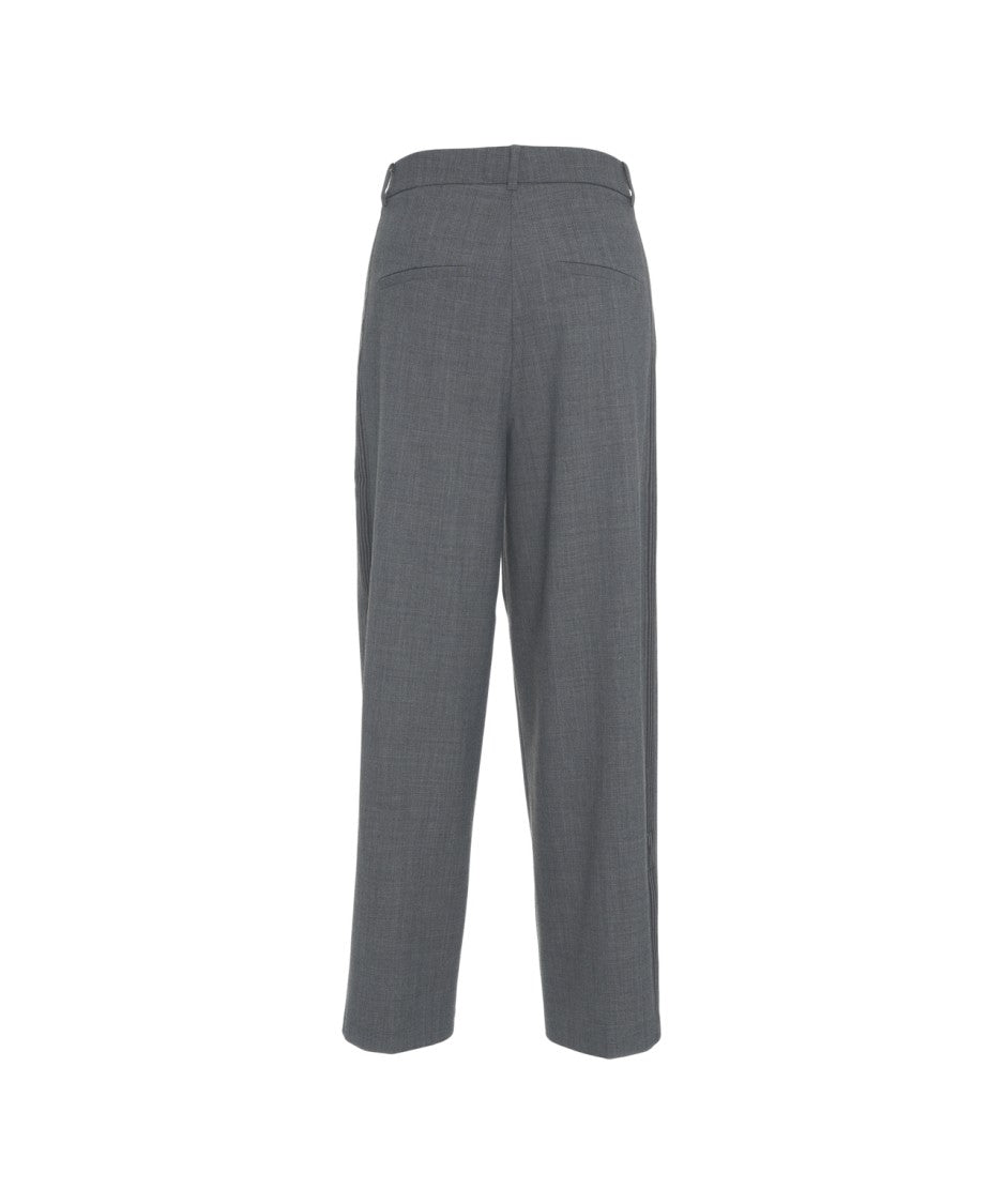 Cambio High Waist Ankle-Length Pleated Trousers With Discreet Design