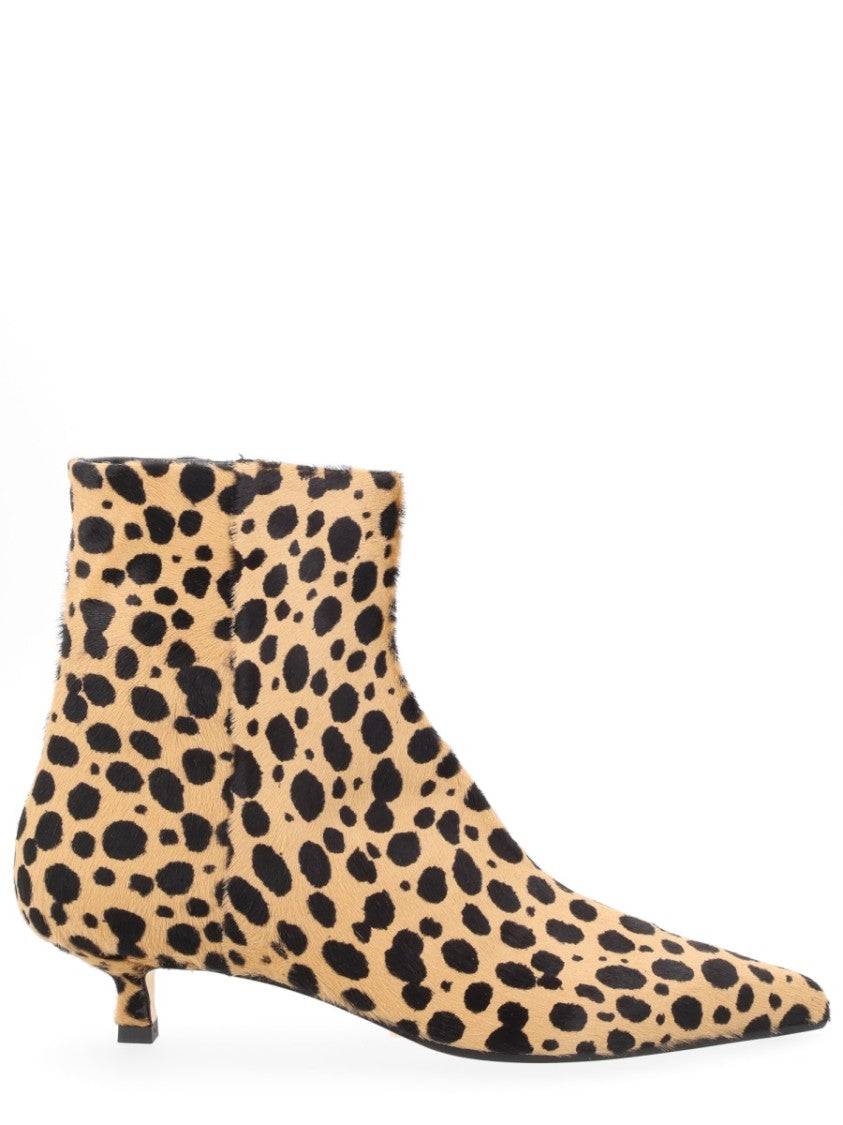 Aeydē Brown Spotted Calfskin Kitten Boots