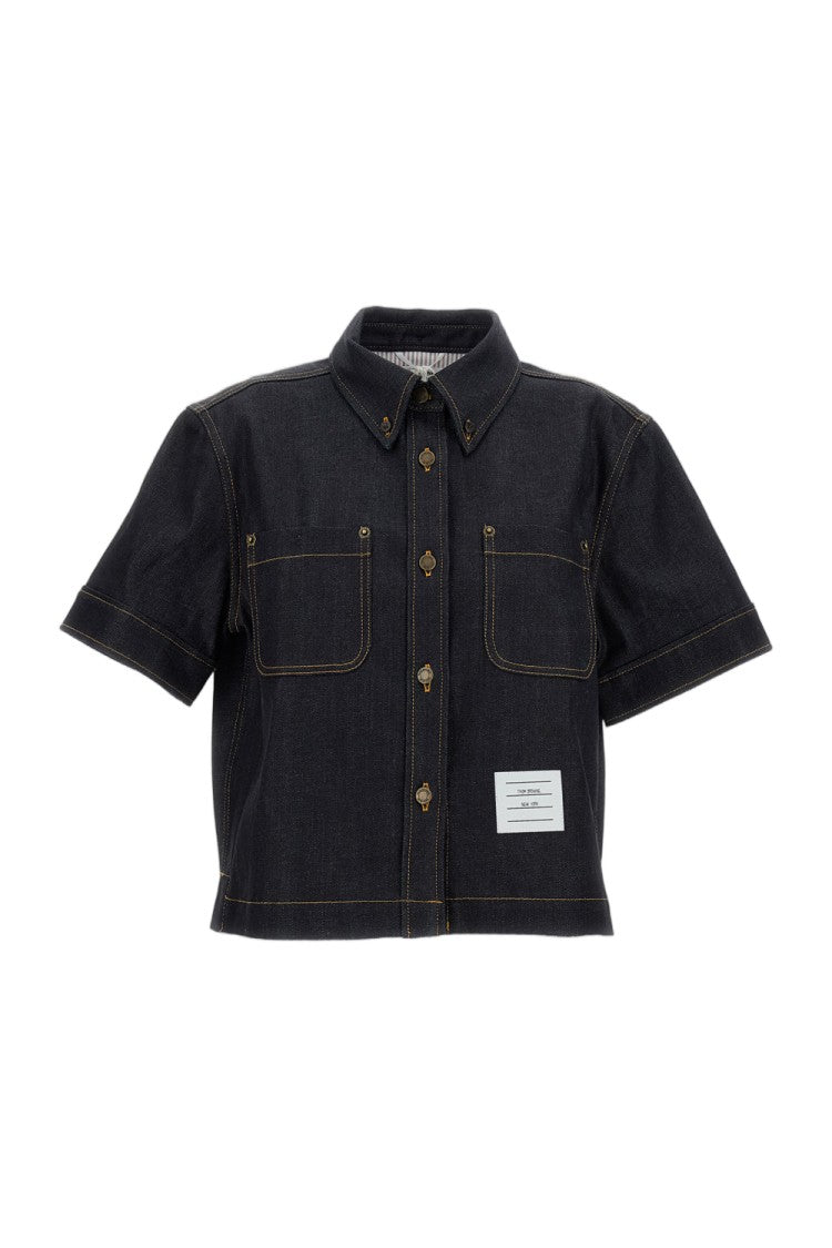 Thom Browne Blue 'Crafted From' Denim Shirt