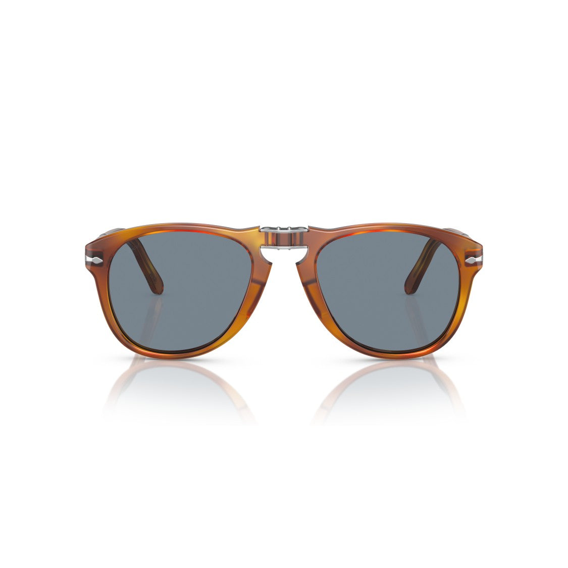 Persol 0Po0714sm Translucent Tortoiseshell Acetate Sunglasses With Silver Hardware