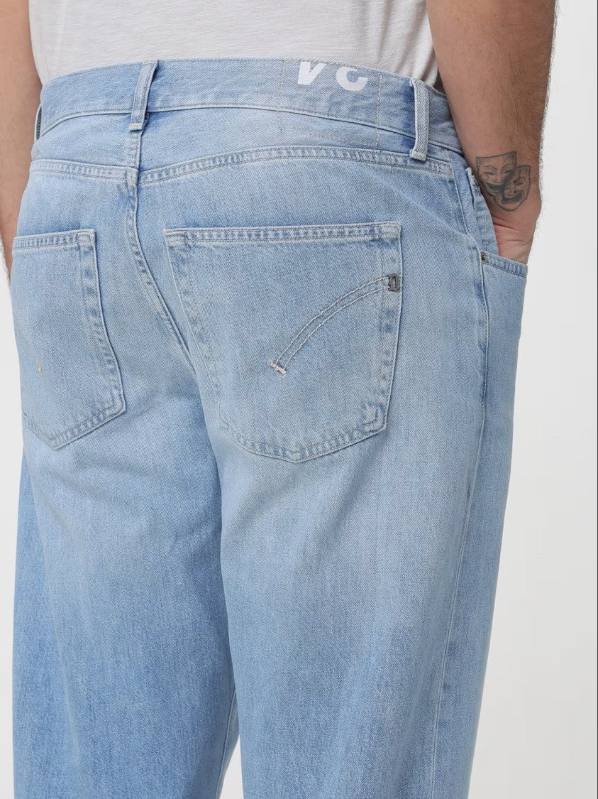Dondup Light Blue Denim Jeans With Relaxed Fit