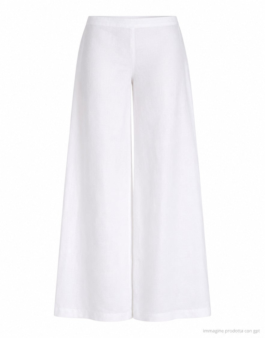 Hira White Linen Trousers