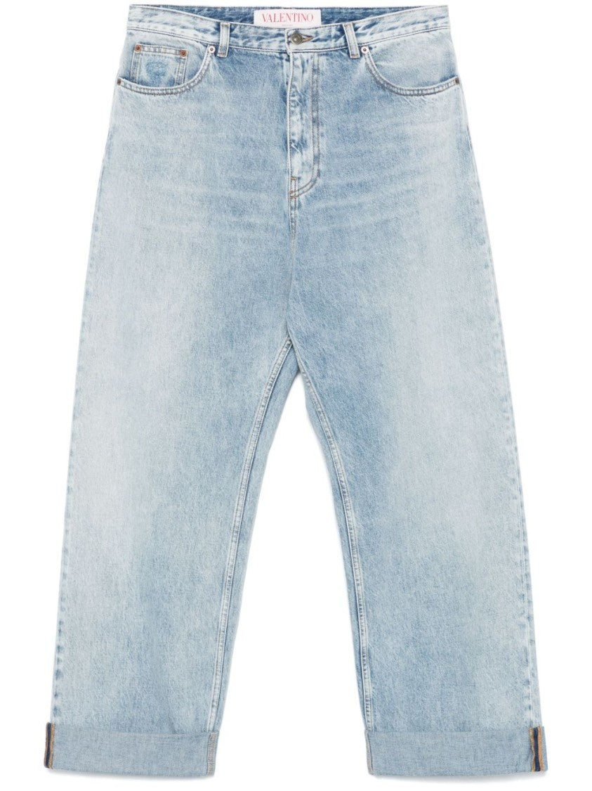 Valentino Light Blue Wide-Leg Jeans
