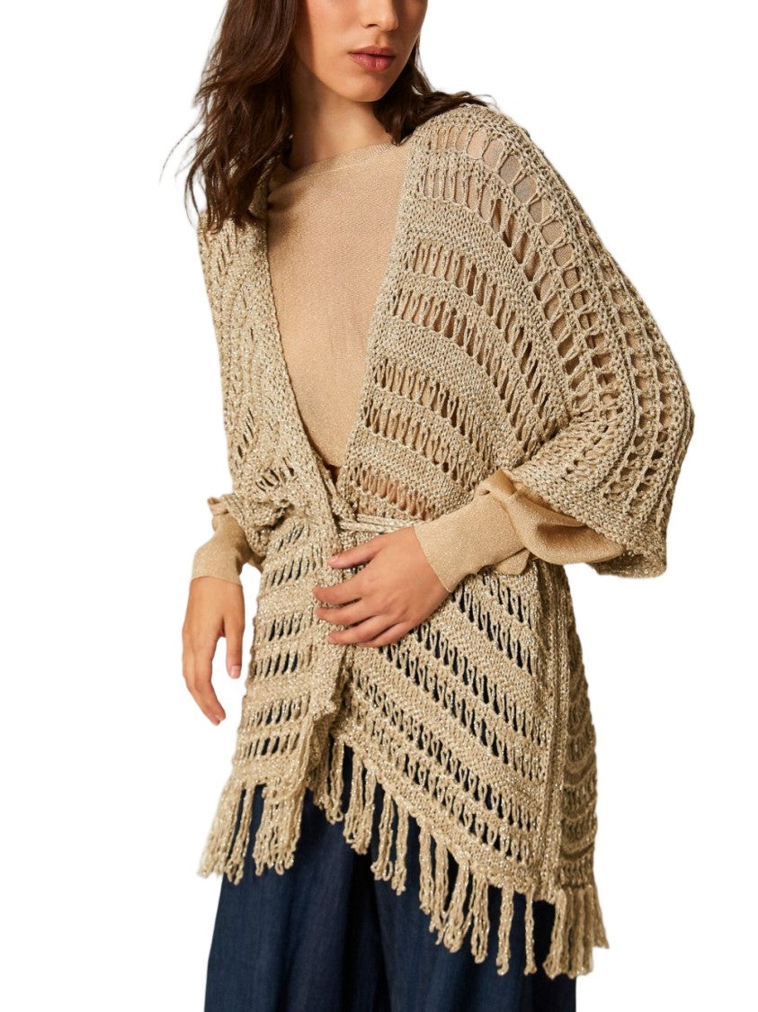 Twin-Set Knitted Open-Front Shawl