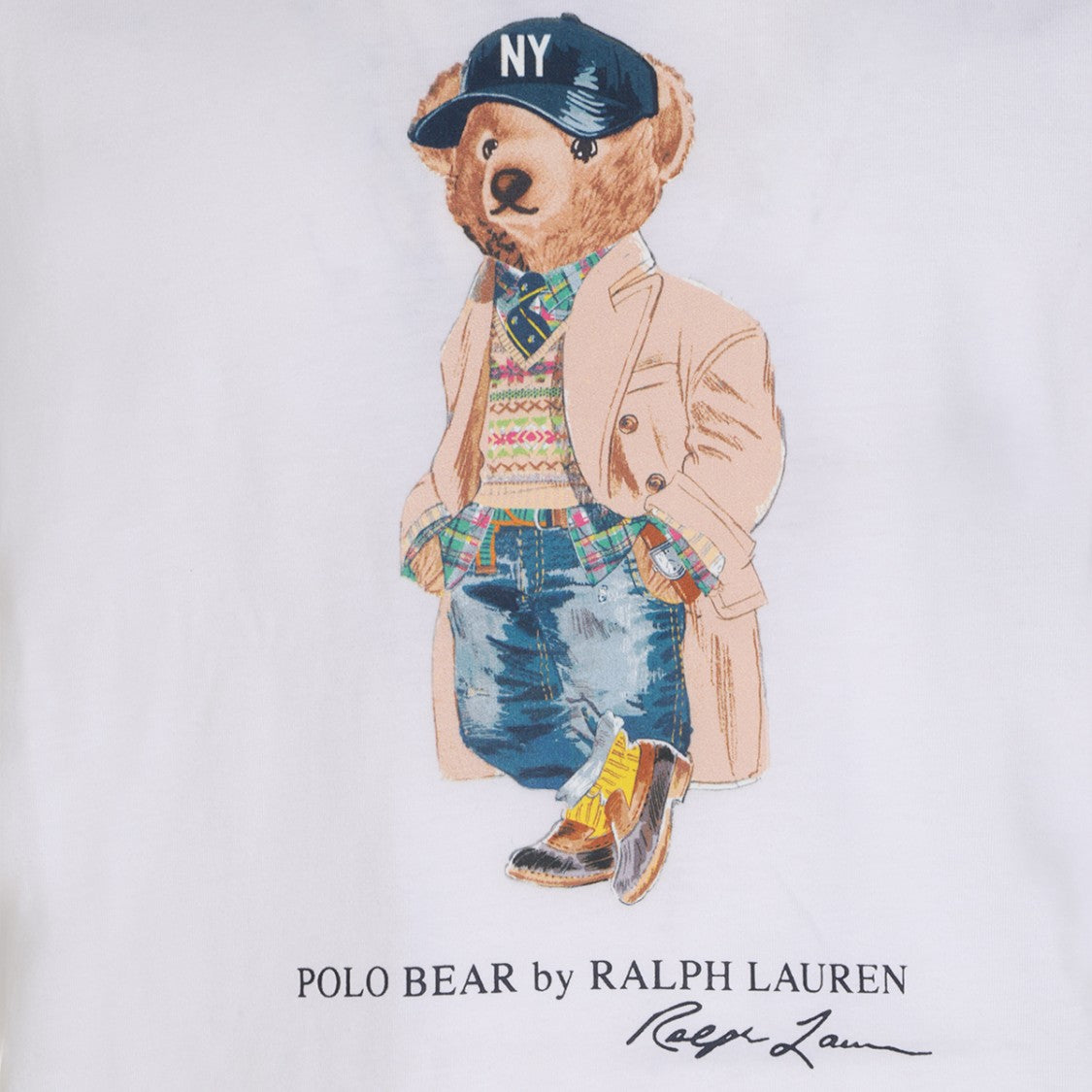 Polo Ralph Lauren White Short-Sleeve T-Shirt With Playful Bear Graphic