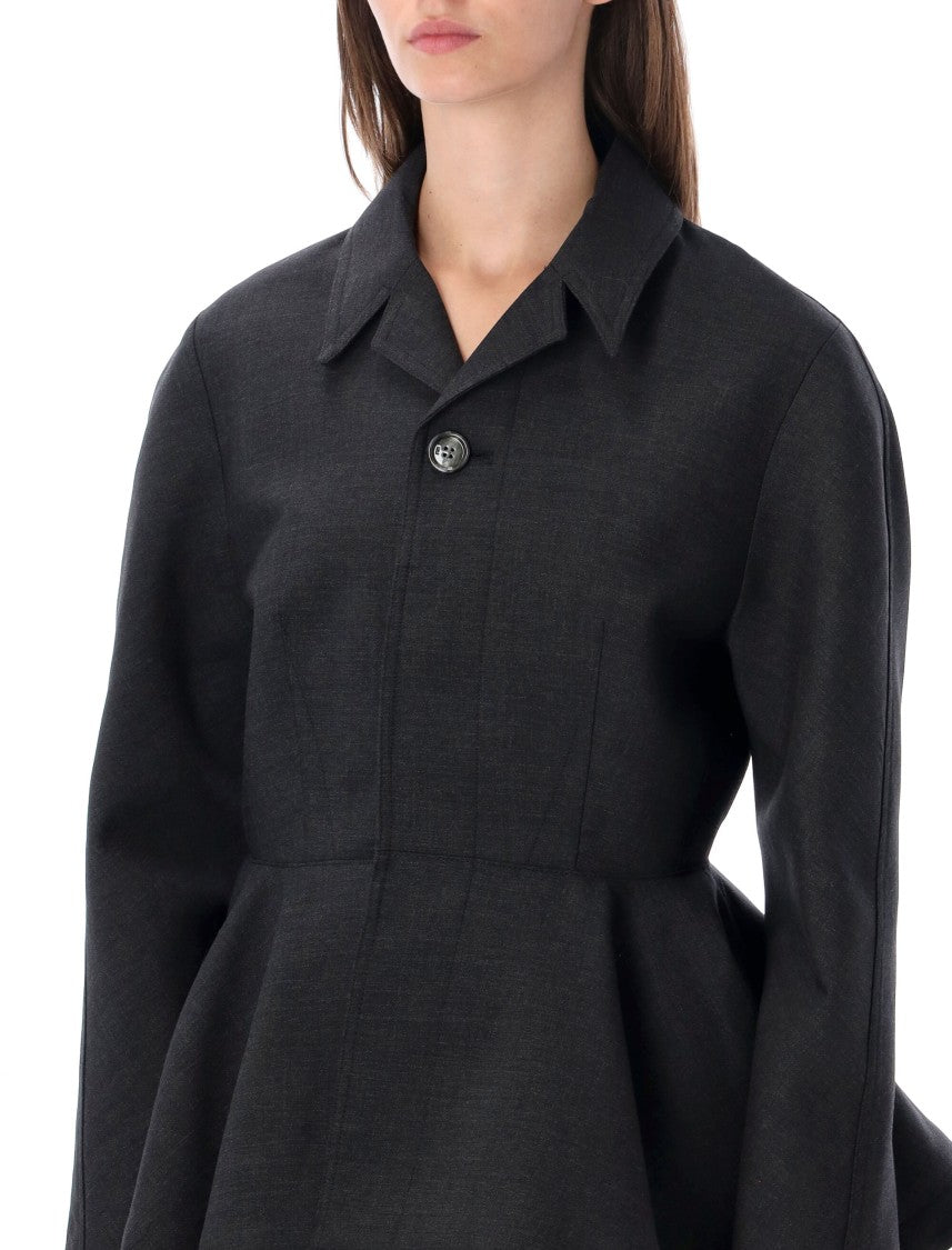 Ami Paris Peplum Structured Fitted Waist Jacket