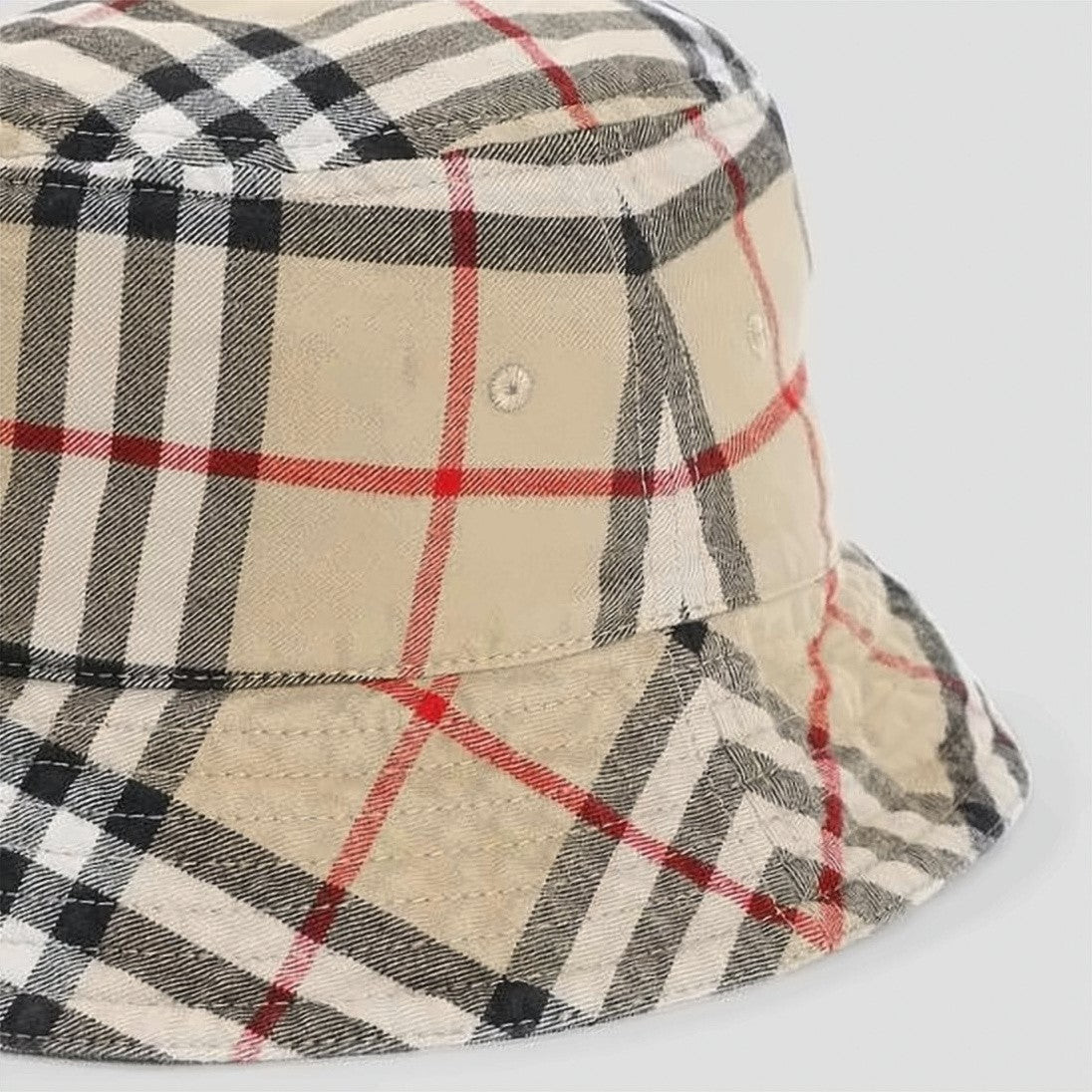 Burberry Classic Check Cotton Bucket Hat With Stitched Detailing