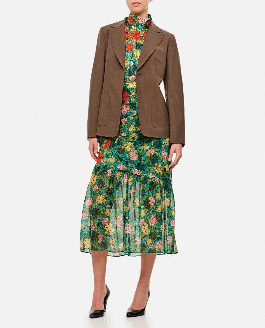 Fendi Tailored Waisted Blazer With Embroidered Logo