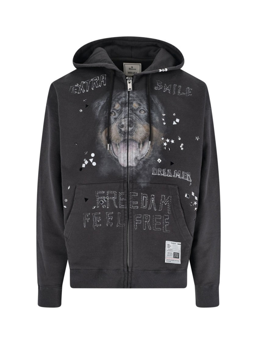 Maison Mihara Yasuhiro Structured Black Jacket With Front Zipper Closure