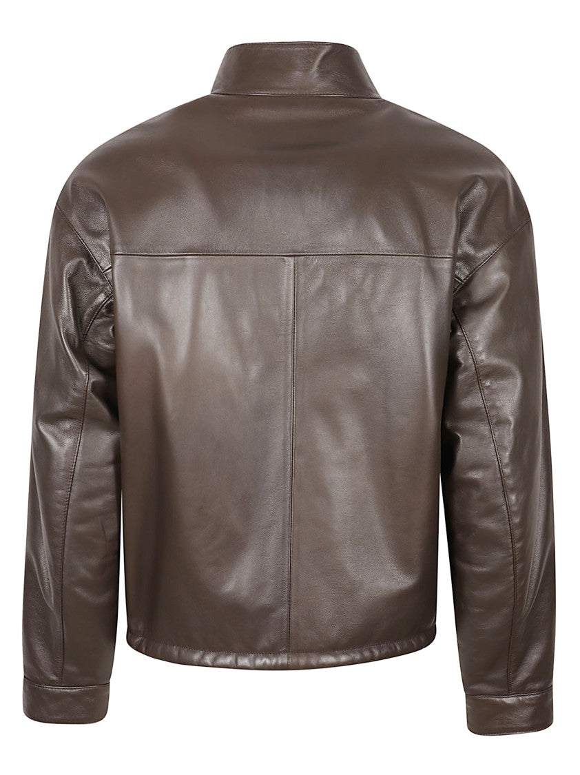 Emporio Armani Reversible Brown Lamb Leather Casual Jacket