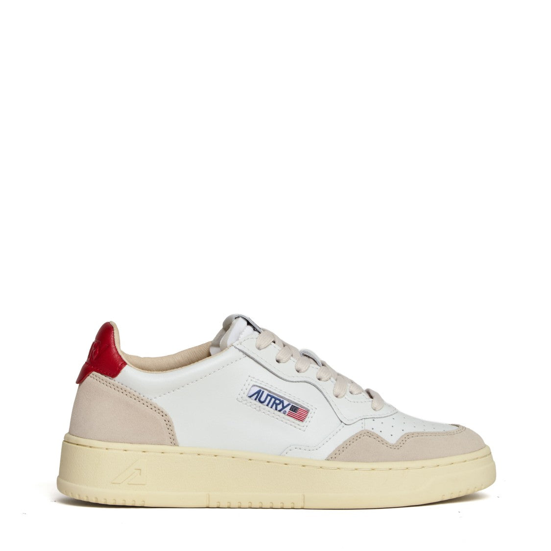 Autry White Beige Leather Medalist Low Sneakers