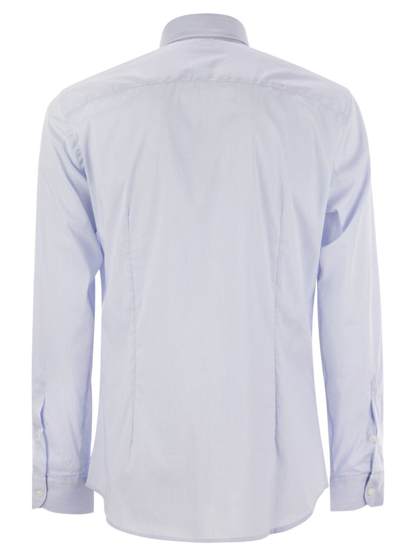 Fay Stretch Poplin Shirt With French Collar