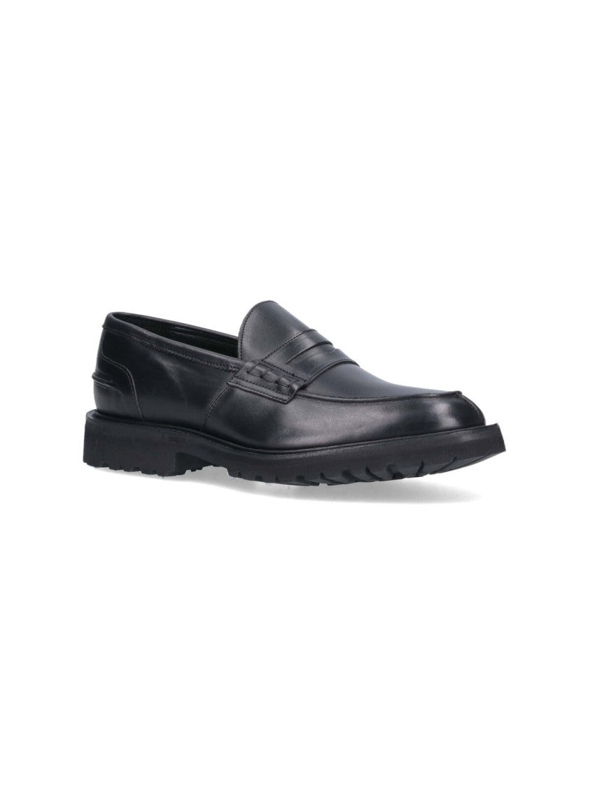 Tricker's James Black Leather Loafers