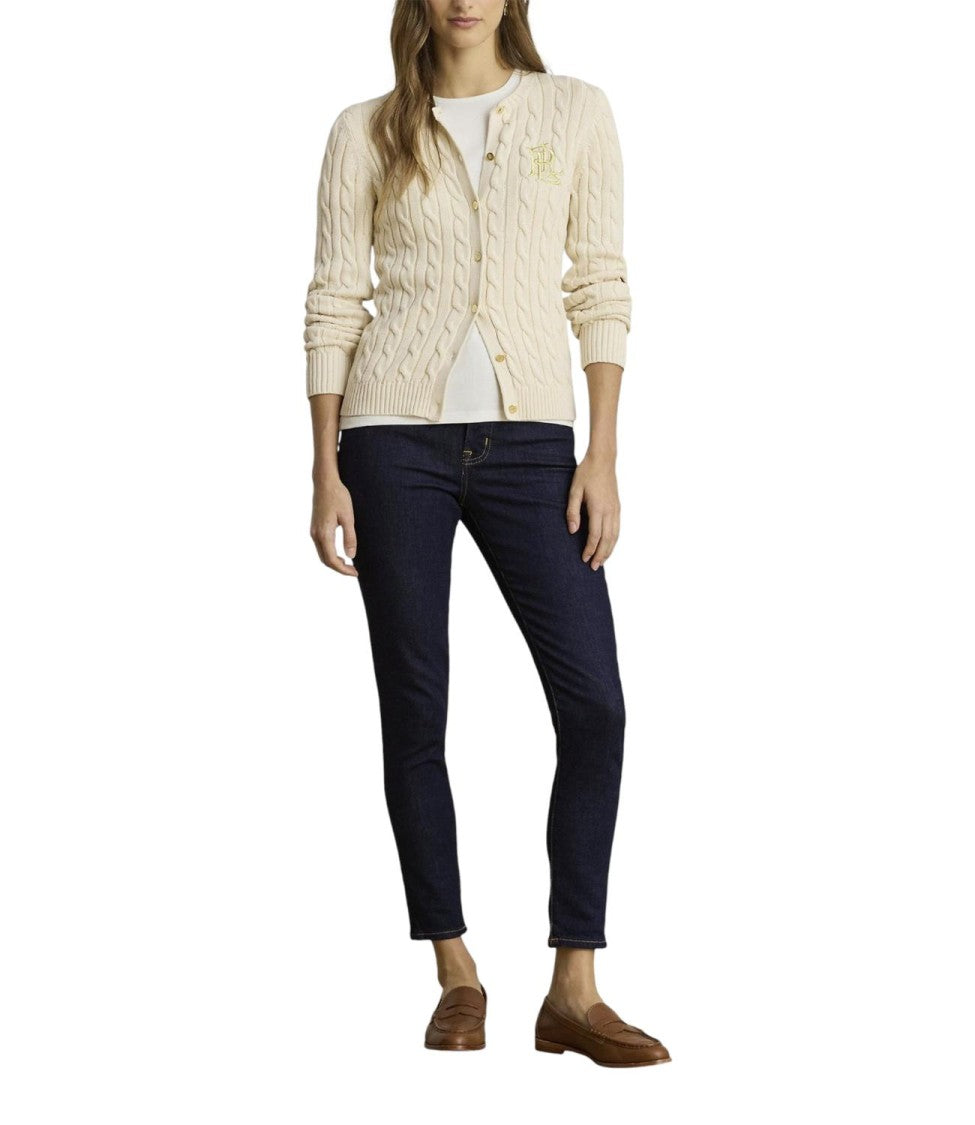 Lauren Ralph Lauren Ralhan Long Sleeve Cardigan – Natural Cotton