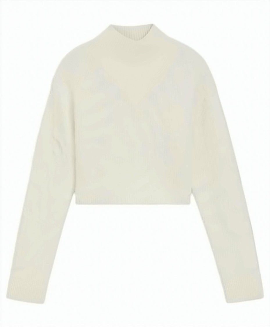 Boss Textured Jacquard Knit Cropped Sweater