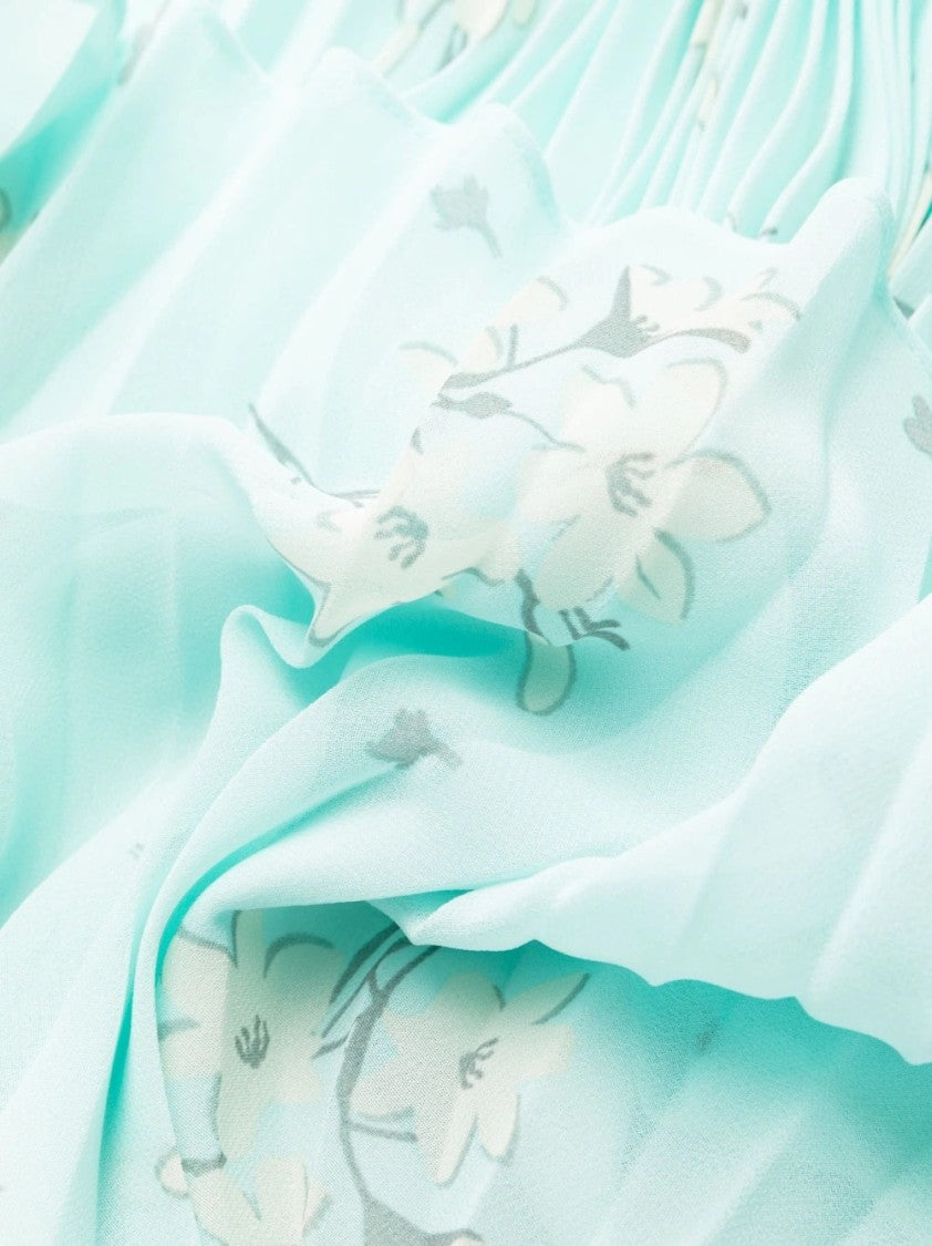 Self-Portrait Blue Floral Tiered Midi Dress